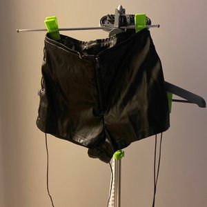 Leather shorts